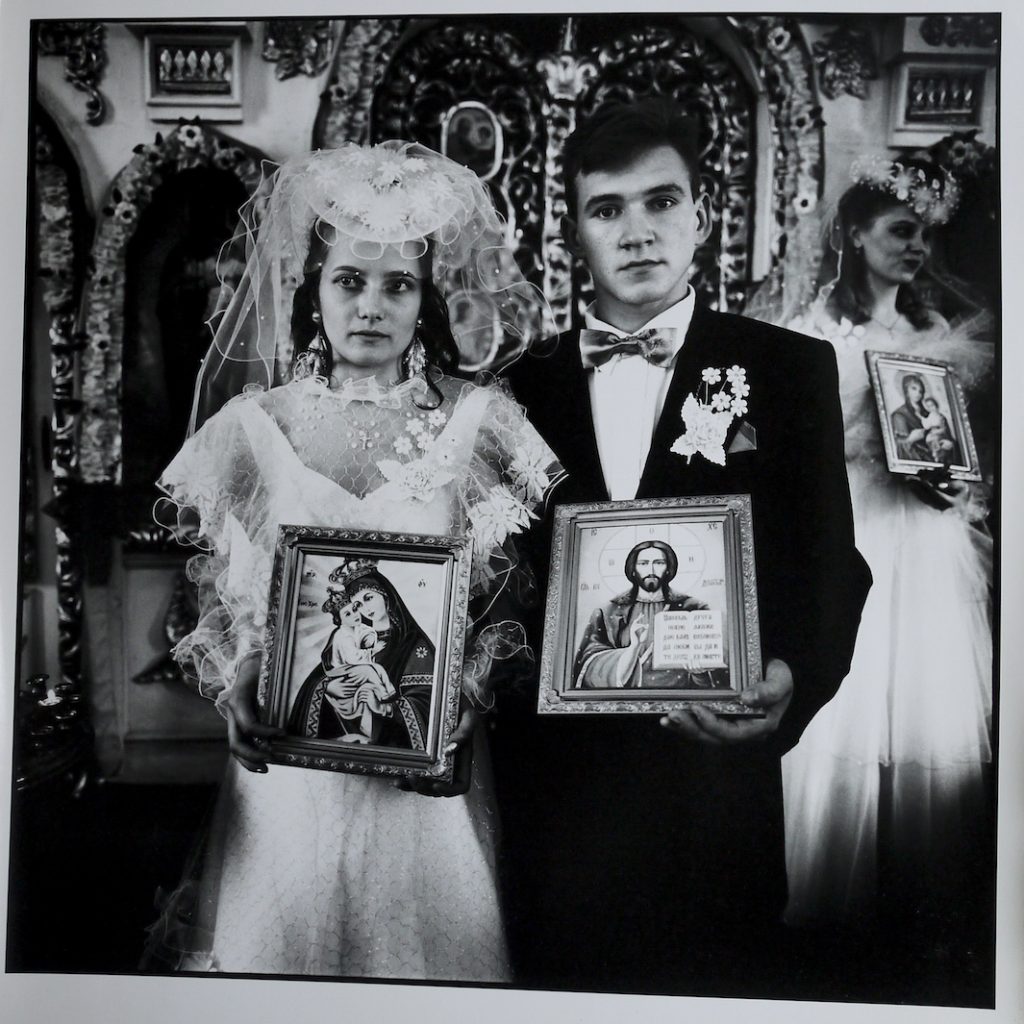 Irina Slakar and Demitri at the local Russian orthodox church on their wedding day.