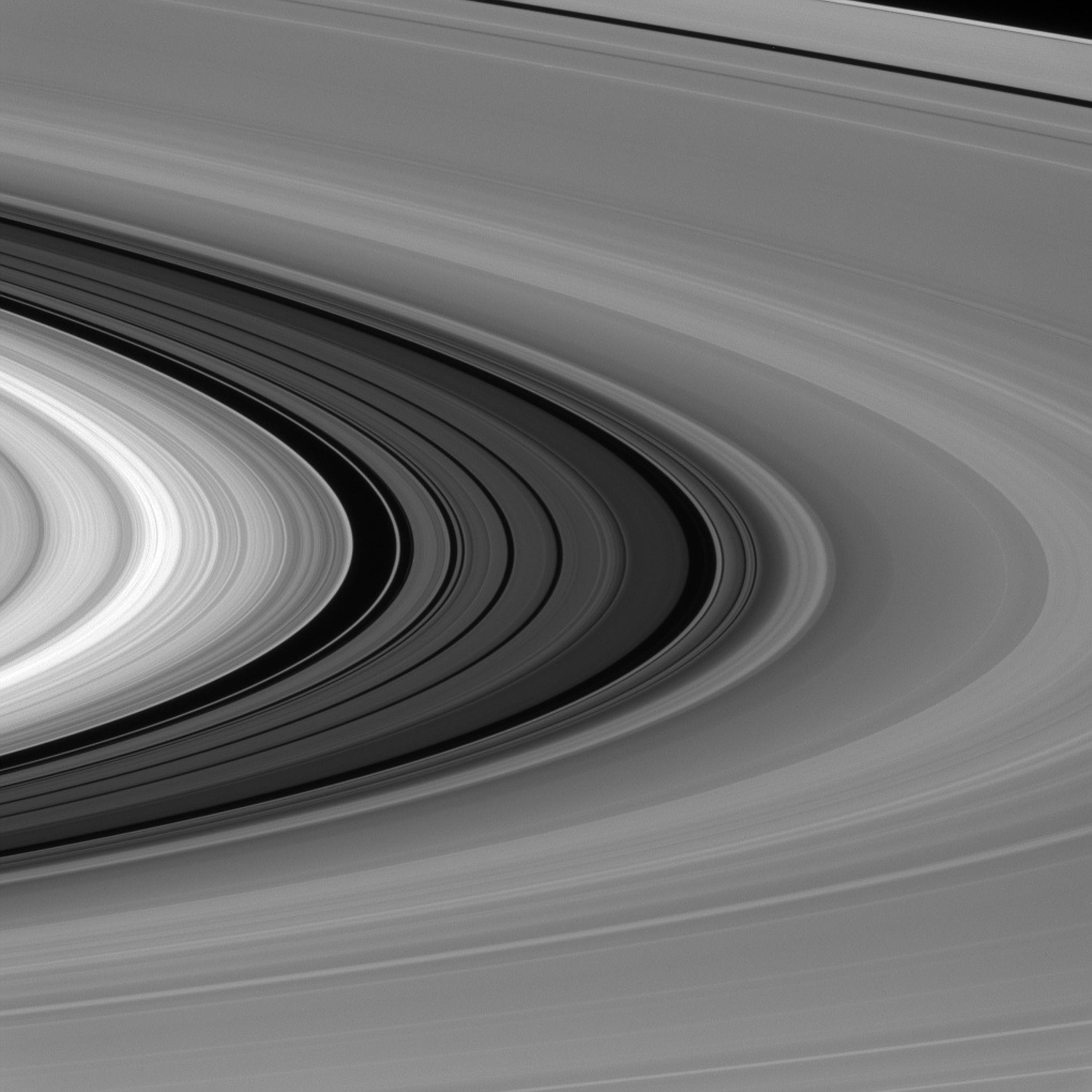 IN SPACE - JANUARY 28: In this handout image provided by the National Aeronautics and Space Administration (NASA), this view looks toward the sunlit side of the rings and was taken in visible light with the Cassini spacecraft narrow-angle camera on Jan. 28, 2016. The 2,980-mile-wide division in Saturn's rings (seen between the bright B ring and dimmer A ring) was acquired at a distance of approximately 740,000 miles (1.2 million kilometers) from Saturn. Between April and September 2017, Cassini will plunge repeatedly through the gap that separates the planet from the rings. The Cassini mission is a cooperative project of NASA, ESA (the European Space Agency) and the Italian Space Agency. (Photo by NASA/JPL-Caltech/Space Science Institute via Getty Images)
