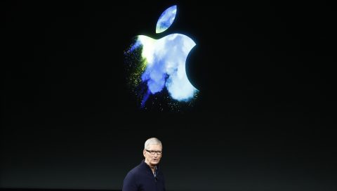 CUPERTINO, CA - OCTOBER 27: Apple CEO Tim Cook speaks on stage during an Apple product launch event on October 27, 2016 in Cupertino, California. Apple Inc. is expected to unveil the latest iterations of its MacBook line of laptops   Stephen Lam/Getty Images/AFP