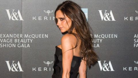 LONDON, ENGLAND - MARCH 12:  Victoria Beckham attends a private view for the "Alexander McQueen: Savage Beauty" exhibition at Victoria & Albert Museum on March 12, 2015 in London, England.  (Photo by Samir Hussein/WireImage)