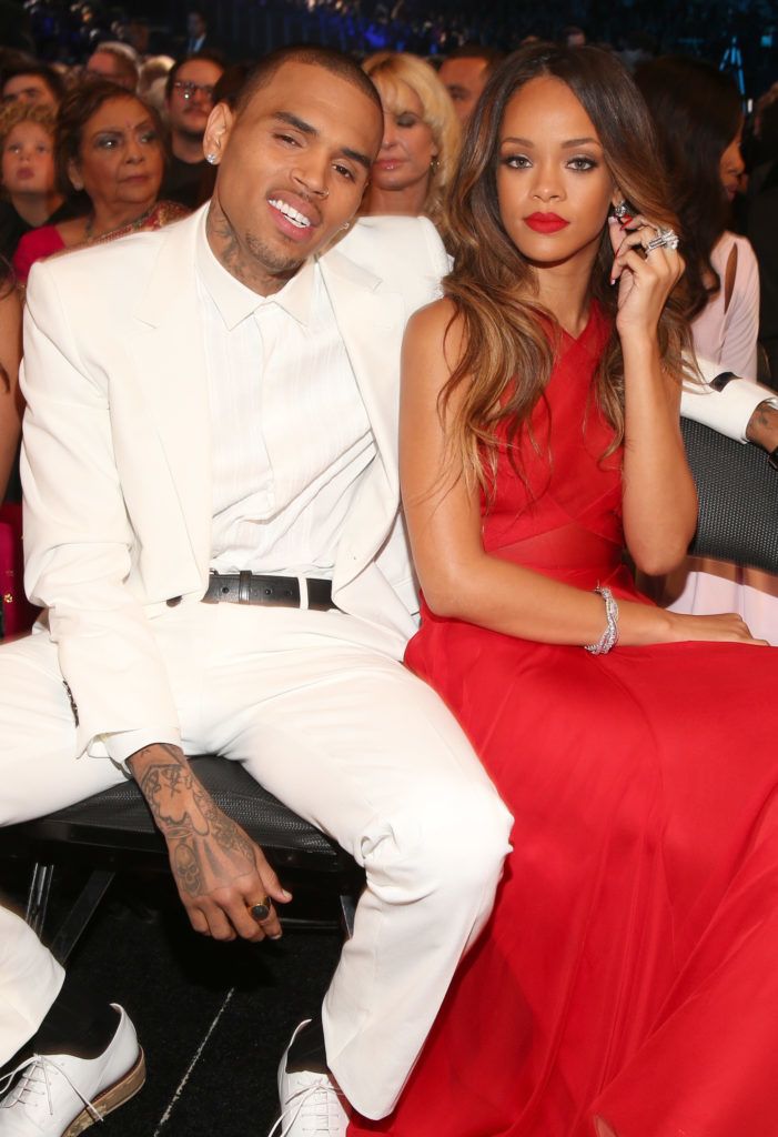 LOS ANGELES, CA - FEBRUARY 10:  Singers Chris Brown (L) and Rihanna attend the 55th Annual GRAMMY Awards at STAPLES Center on February 10, 2013 in Los Angeles, California.  (Photo by Christopher Polk/Getty Images for NARAS)
