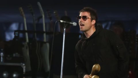 SOUTHWOLD, ENGLAND - JULY 14: Liam Gallagher performs a secret set on the BBC Music stage at Latitude in Henham Park Estate on July 14, 2018 in Southwold, England. (Photo by Carla Speight/WireImage)