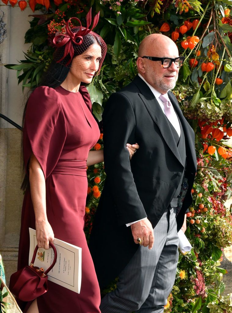 WINDSOR, ENGLAND - OCTOBER 12: Demi Moore and Eric Buterbaugh after the wedding of Princess Eugenie to Jack Brooksbank at St George's Chapel in Windsor Castle on October 12, 2018 in Windsor, England. (Photo by Matthew Crossick - WPA Pool/Getty Images)