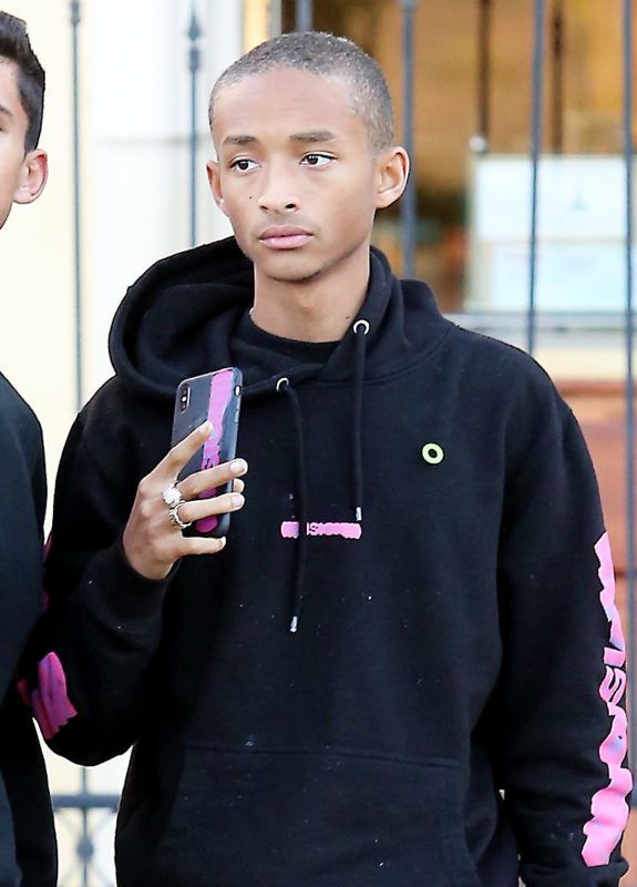 PREMIUM EXCLUSIVE Please contact X17 before any use of these exclusive photos - x17@x17agency.comSaturday, December 8, 2018: Jaden Smith wore a black and pink outfit for a bit of hoiday shopping in Calabasas, where he confirmed for us that he and Tyler The Creator are indeed dating.  Daddy/X17online.com  PREMIUM EXCLUSIVE December 8, 2018