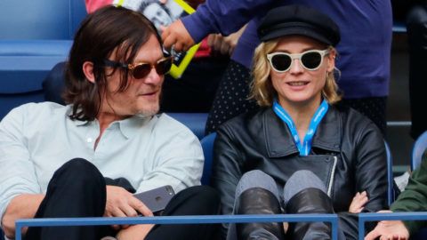 NEW YORK, NY - SEPTEMBER 10:  Diane Kruger and Norman Reedus at Arthur Ashe Stadium on September 10, 2017 in New York City.  (Photo by Jackson Lee/WireImage)