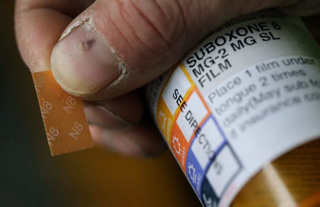 BOSOTN, MA - APRIL 27: A patient displays his Suboxone prescription following his appointment at the Substance Use Disorders Bridge Clinic at Massachusetts General Hospital in Boston on April 27, 2018. The patient takes Suboxone, a medicine that contains buprenorphine and naloxone, to treat his substance use disorder. He said he had been addicted to Opioids for 10 years but has been drug free since he started taking Suboxone nearly 2 years ago. (Photo by Craig F. Walker/The Boston Globe via Getty Images)