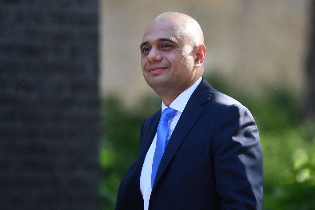 Britain's Home Secretary Sajid Javid arrives to attend the weekly meeting of the Cabinet at 10 Downing Street in central London on May 21, 2019. (Photo by Daniel LEAL-OLIVAS / AFP)
